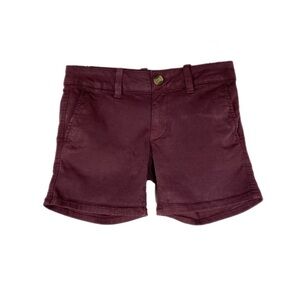 American Eagle Maroon Midi AEO Twill Shorts